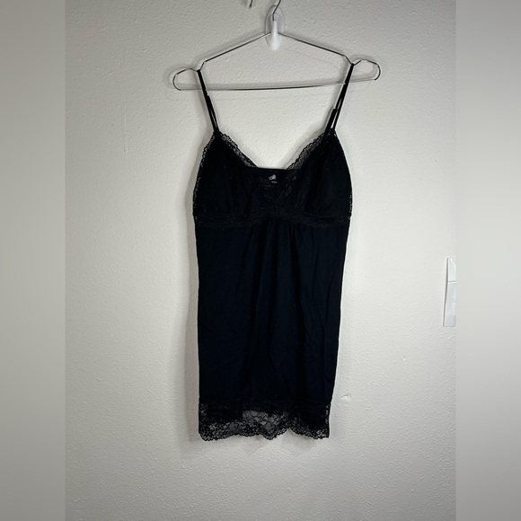 Jacqueline Smith Black Lace Trim Slip Dress - Size Small - Picture 1 of 10